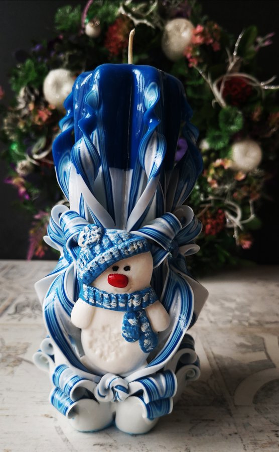 17cm - 7 inch Blue snowman 