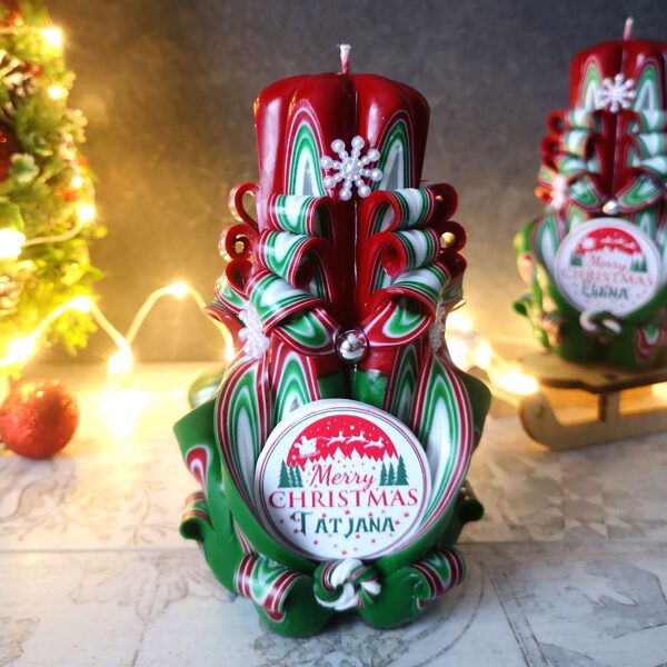 Candle "Christmas" with inscription. 